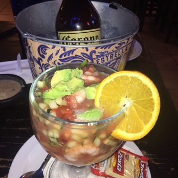 Mariscos Costa Azul - Shrimp Cocktail w/ Octopus & Corona Familiar - Mexican Near Me - Fresno, California