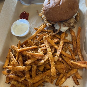 MOOYAH Burgers, Fries & Shakes - Mushroom Swiss Burger Combo - Burgers Near Me - Irvine, California MOOYAH Burgers, Fries & Shakes - Mushroom Swiss Burger Combo - Burgers Near Me - Irvine, California