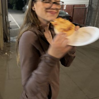 Pieces Pizza by the Slice - me happily eating a slice of cheese pizza ! - Pizza Near Me - Sacramento, California Pieces Pizza by the Slice - me happily eating a slice of cheese pizza ! - Pizza Near Me - Sacramento, California