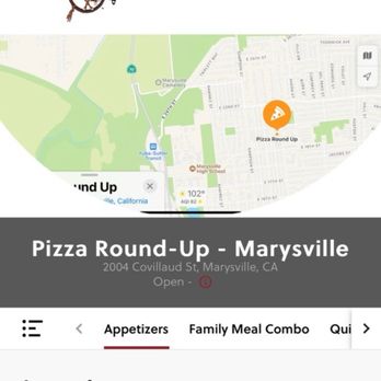 Pizza Round Up - Here's a picture of the website showing to call in orders. - Pizza Near Me - Marysville, California