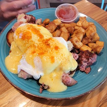 Victoria's Kitchen - Irish eggs benedict (hash, potatoes, eggs benedict) - Coffee & Tea Near Me - Hampton, New Hampshire