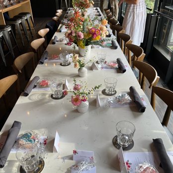 Native Poppy - Long and low centerpieces and small bud arrangements at our rehearsal dinner - Florists Near Me - San Diego, California Native Poppy - Long and low centerpieces and small bud arrangements at our rehearsal dinner - Florists Near Me - San Diego, California