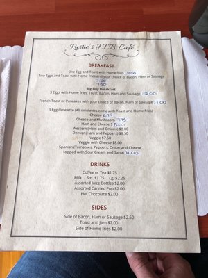 Menu photo 2 Rustie's JFB Cafe Blind River, ON Menu photo 2 Rustie's JFB Cafe Blind River, ON