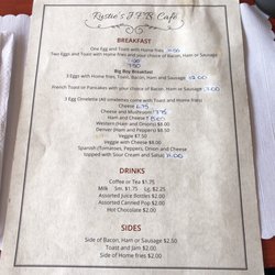 Rustie's JFB Cafe - Menu