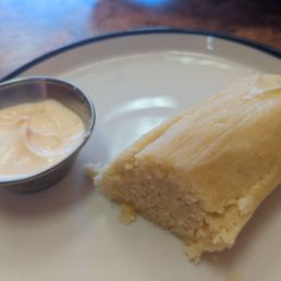 Sweet corn tamal with cream Sweet corn tamal with cream