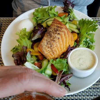 NM Cafe - Salad with salmon - New American Near Me - Garden City, New York