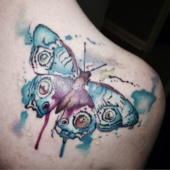 High Resolution Tattoo - Day after watercolor moth/ butterfly - Tattoo Near Me - Baton Rouge, Louisiana