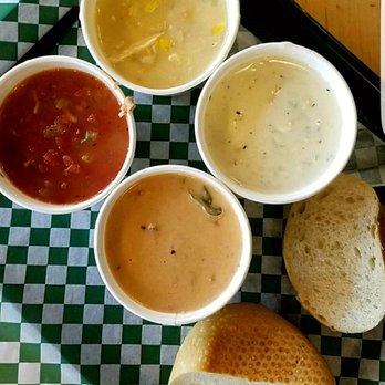 Pike Place Chowder - Pacific Place - Sampler. THE LOBSTER BISQUE WAS THE BEST - Seafood Near Me - Seattle, Washington