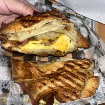 Rainbow Donuts - Bacon Egg Croissant (with cheese). 10/10! - Bakeries Near Me - Berkeley, California Rainbow Donuts - Bacon Egg Croissant (with cheese). 10/10! - Bakeries Near Me - Berkeley, California