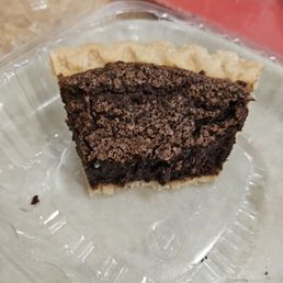 Half eaten red pepper chocolate pie