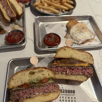 Gordon Ramsay Burger - brunch burger + signature burger + fries - Salad Near Me - Chicago, Illinois