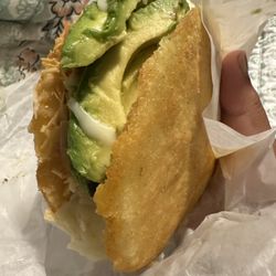 RicArepas - BYO Arepa (fried, shredded chicken, avocado slices, tomatoes, and mozzarella cheese)