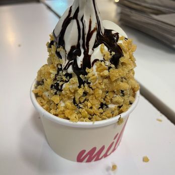 Milk Bar - Cereal Milk Soft Serve Cup with chocolate and cereal - Bakeries Near Me - Brooklyn, New York Milk Bar - Cereal Milk Soft Serve Cup with chocolate and cereal - Bakeries Near Me - Brooklyn, New York