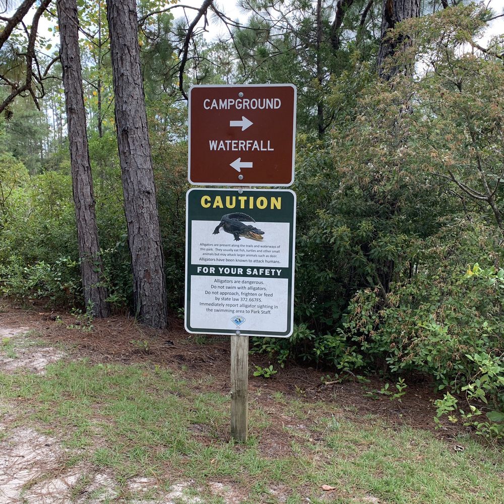 Falling Waters State Park - Warning sign near swimming area. - Parks Near Me - Chipley, Florida Falling Waters State Park - Warning sign near swimming area. - Parks Near Me - Chipley, Florida