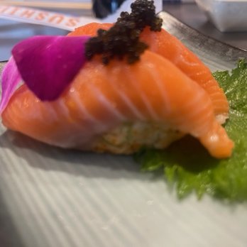 Sushi Dan - King Salmon Belly over bluecrab - Sushi Bars Near Me - Studio City, California Sushi Dan - King Salmon Belly over bluecrab - Sushi Bars Near Me - Studio City, California