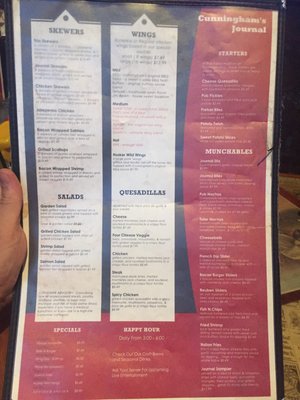 Menu photo 7 Cunningham's Journal on the Bricks Kearney, NE