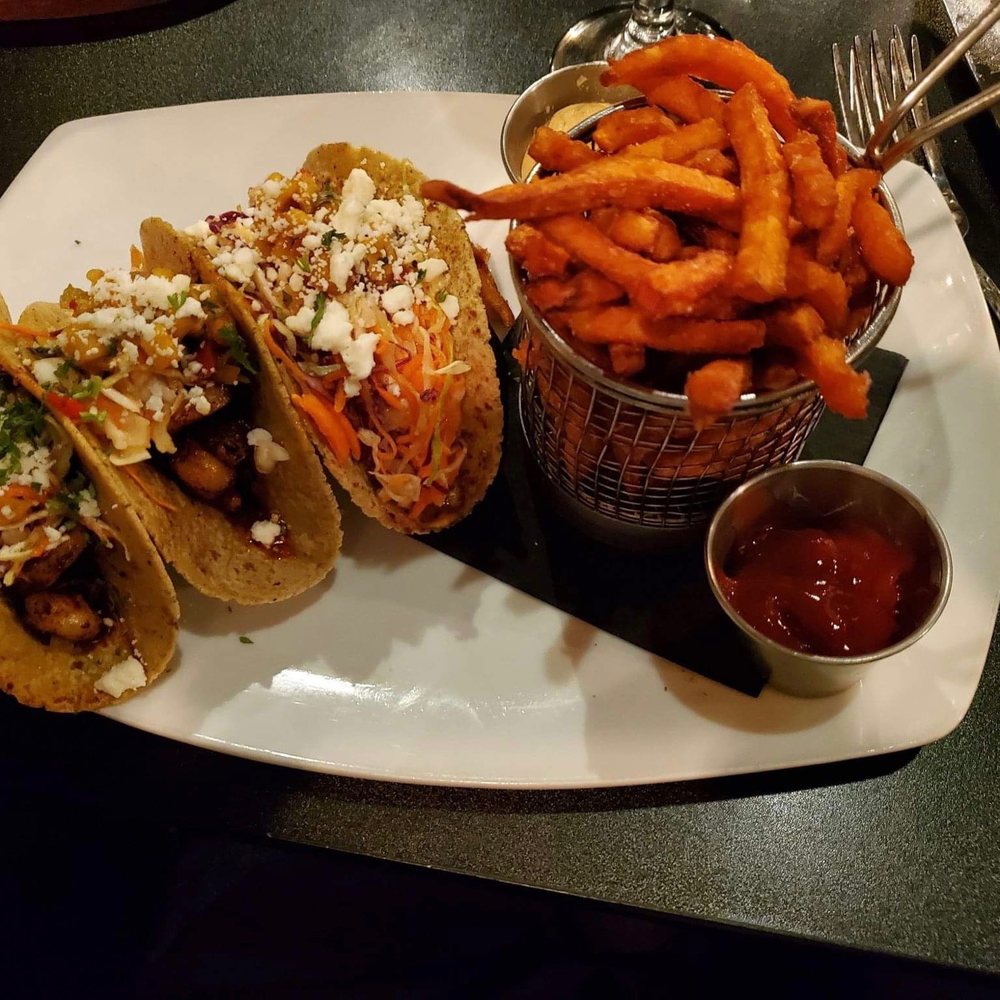 Draft Gastropub - Blackened shrimp tacos with sweet potato fries - Gastropubs Near Me - Appleton, Wisconsin