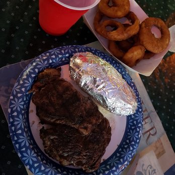 Moon-Glo - Ribeye, baked potato, onion rings - Dive Bars Near Me - Danville, Illinois