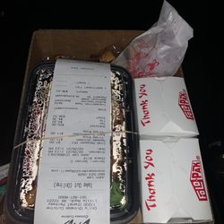 Chi's Chinese Cuisine - Crab Rangoon, sesame chicken, two orders of rice