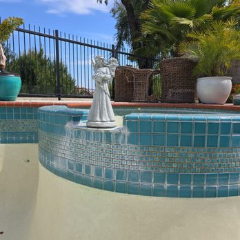 Precision Pool Tile Cleaning - Before - Pool Cleaners Near Me - Eastvale, California Precision Pool Tile Cleaning - Before - Pool Cleaners Near Me - Eastvale, California