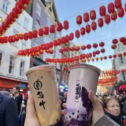 Woo Tea - Red bean milk tea and taro milk tea
