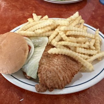 Candi’s Diner - Pork tenderloin sandwich that is actually a butterfly pork chop - American Near Me - Morrisonville, Illinois