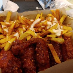 KOK Wings And Things - Breaded 5pc Wings w/Sum Nasty sauce & Loaded Fries