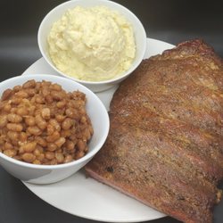 Smoke and Soul Catering - Half slab rib plate with two sides.
