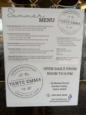 Menu photo 5 Tante Emma Garden Valley, ID Menu photo 5 Tante Emma Garden Valley, ID