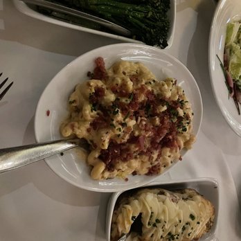 Cielo - Garlic broccolini, bacon Bacon, Smoked Cheddar Mac & Cheese and Twice Baked Potato. - Seafood Near Me - Cabazon, California Cielo - Garlic broccolini, bacon Bacon, Smoked Cheddar Mac & Cheese and Twice Baked Potato. - Seafood Near Me - Cabazon, California