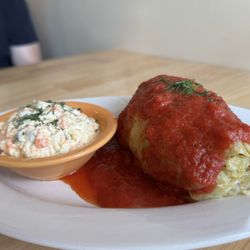 Polish Cottage - Stuffed Cabbage w/Side of Vegetable Salad