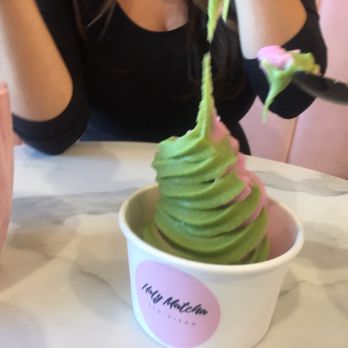 Holy Matcha - Soft serve! The pink swirl is coconut - Tea Rooms Near Me - San Diego, California Holy Matcha - Soft serve! The pink swirl is coconut - Tea Rooms Near Me - San Diego, California