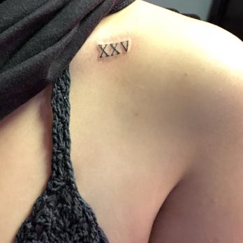 IFA2 Tattoo Studio - Times New Roman Roman numerals 25 done by Randy - Tattoo Near Me - Alhambra, California IFA2 Tattoo Studio - Times New Roman Roman numerals 25 done by Randy - Tattoo Near Me - Alhambra, California