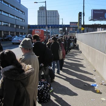 Megabus - The line for the bus can get long - Buses Near Me