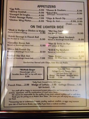 Menu photo 4 Mode's Bum Steer Traverse City, MI