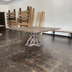 Square dining table- Spanish pedestal
