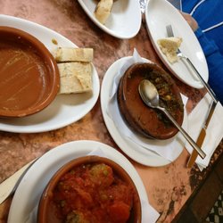 Al Andalus Tapas Bar - Mostly eaten spinach, albondigas, and the eggplant spread.