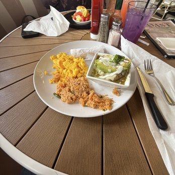 Toast Downey - Chile verde pork bites with scrabbled eggs and rice. - Breakfast & Brunch Near Me - Downey, California Toast Downey - Chile verde pork bites with scrabbled eggs and rice. - Breakfast & Brunch Near Me - Downey, California