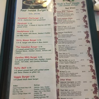 Dick's Pour House - Menu - Burgers Near Me - Lake Leelanau, Michigan