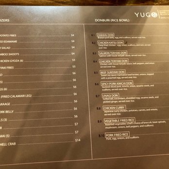 Yugo Ramen - Menu back - Ramen Near Me - Newark, California Yugo Ramen - Menu back - Ramen Near Me - Newark, California