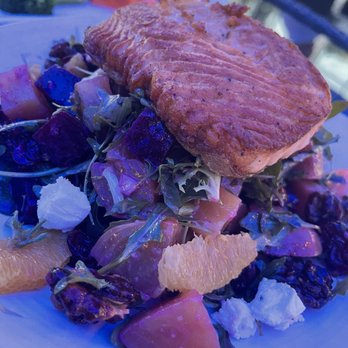 Five Points - Beet Salad with Grilled Salmon. - Cocktail Bars Near Me - San Jose, California