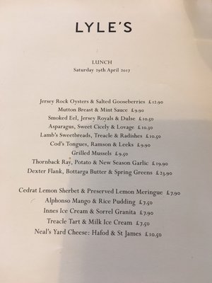 Menu photo 7 Lyle's London, XGL