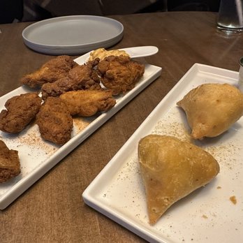 Amrut Fusion - Bourbon House & Fine Dining - Peri Peri Chicken Wings Crispy Fried Veg Samosa - Whiskey Bars Near Me - Chesterfield, Missouri