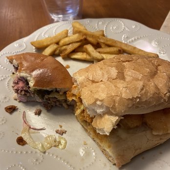 The Rougaroux - Burger and shrimp po-boy (sorry, I was hungry) - Cajun/Creole Near Me - Birmingham, Alabama