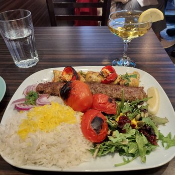 Herby Restaurant - Prince Platter with extra tomato. - Persian/Iranian Near Me - Toronto, Ontario Herby Restaurant - Prince Platter with extra tomato. - Persian/Iranian Near Me - Toronto, Ontario