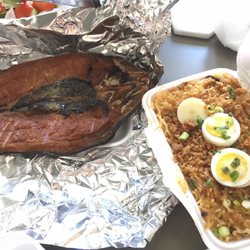 Marcy Fine Foods - My bounty!!! $13 for fish and $7 for noodles!! Delicious!!!