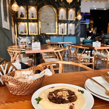 Nafisa Cuisine - Hummus with lamb that was super filling and tasted amazing. - Syrian Near Me - Mississauga, Ontario