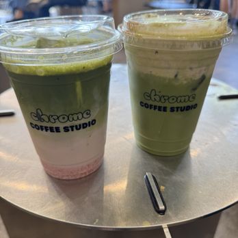 Chrome Coffee Studio - Strawberry matcha and banana crème latte - Coffee & Tea Near Me - Torrance, California