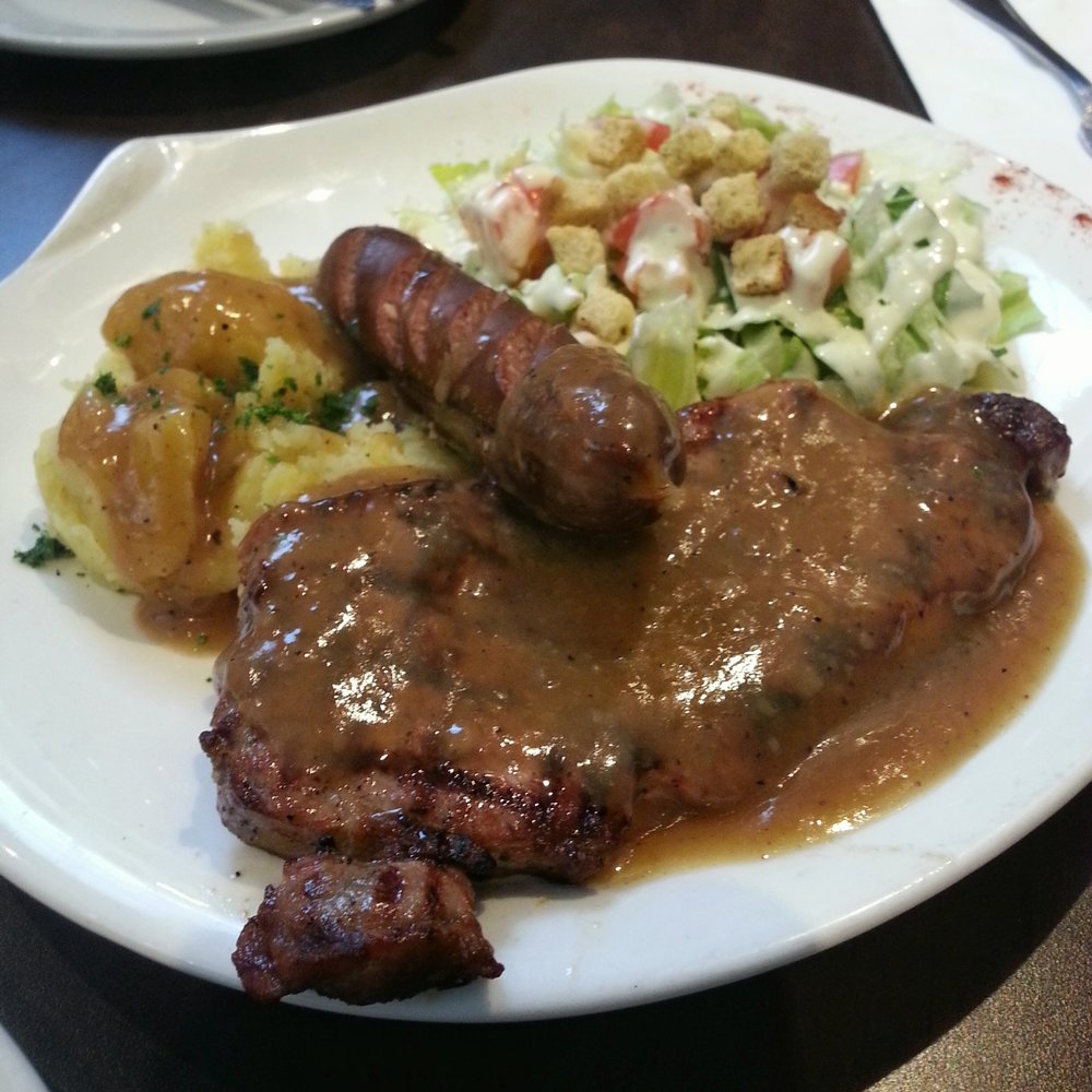 Kara Mia - The peppercorn steak special (including a cheesecake slice not shown here) for $27.99 - Halal Near Me - Markham, Ontario Kara Mia - The peppercorn steak special (including a cheesecake slice not shown here) for $27.99 - Halal Near Me - Markham, Ontario