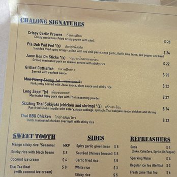 Chalong Thai Eatery - Menu - Thai Near Me - Houston, Texas